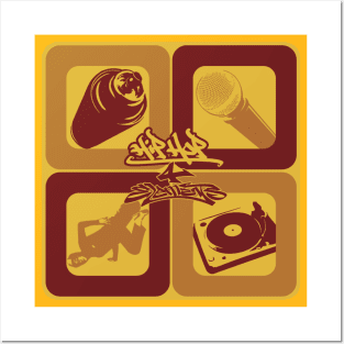 4 ELEMENTS of HIP HOP (original design) Posters and Art